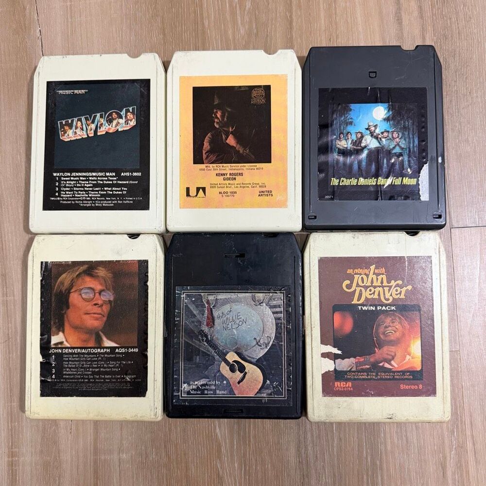 8 Track Cassette Tape Lot Untested Vintage Country Music Waylon Willie Nelson